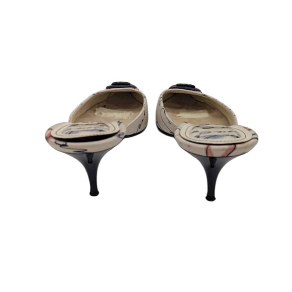 Vintage Y2K Chanel Script-Print CC Logo Women’s Mules Size 38 - Picture 7 of 15